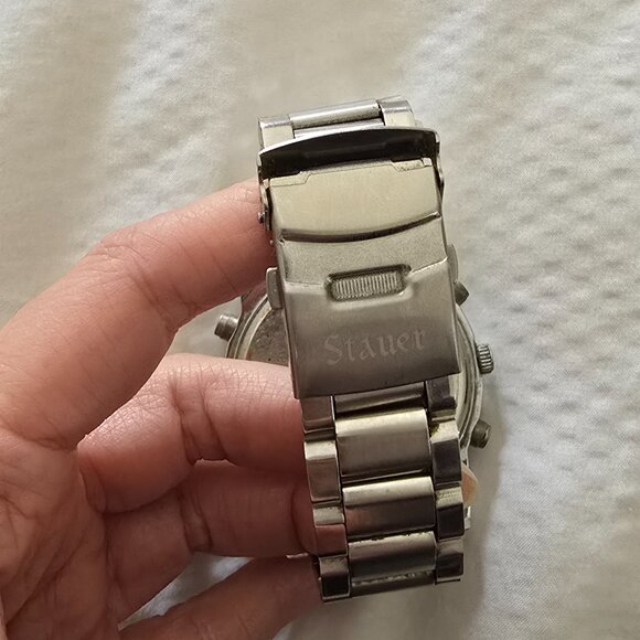 Stauer Blue Stone Chronograph Wristwatch Preowned Without Box Model 33207 - Picture 2 of 3